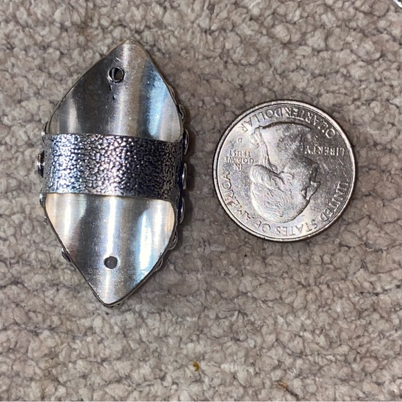 Indonesian Sea Fossil Coral + Smoky Quartz  vintage handcrafted ring - Picture 7 of 12